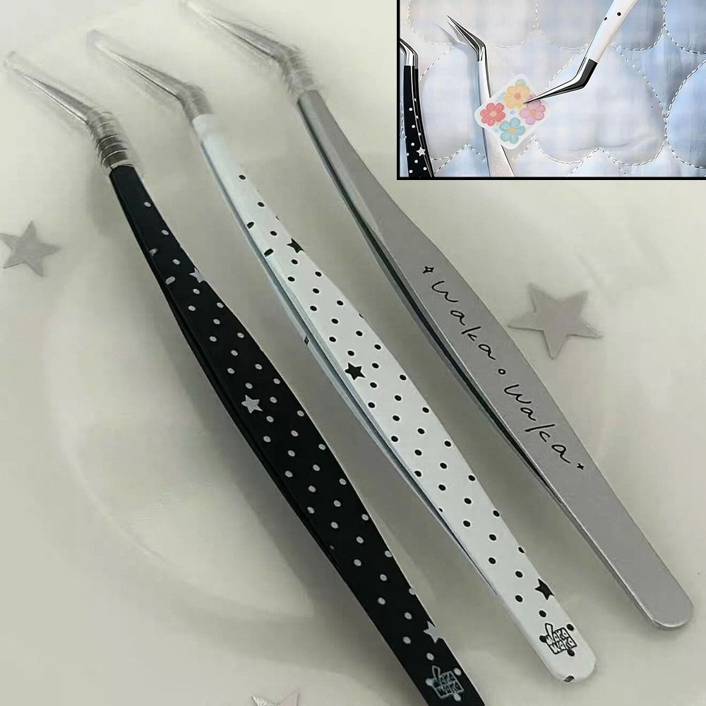 Lash Mapping Sticker - Stainless Steel Curved Stickers Tweezers Anti-static