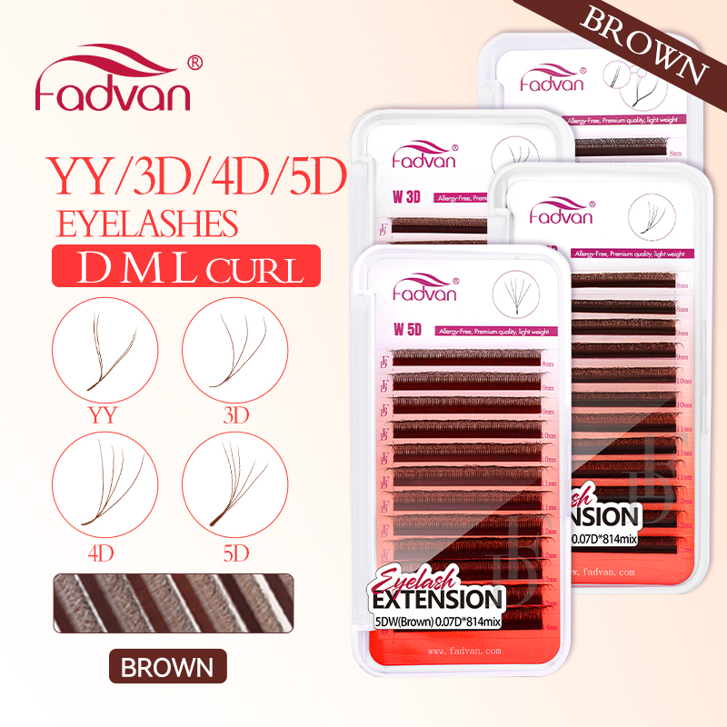 Eyelash Extension Equipment - FADVAN Brown 4D/3D/5D lashes W Shape