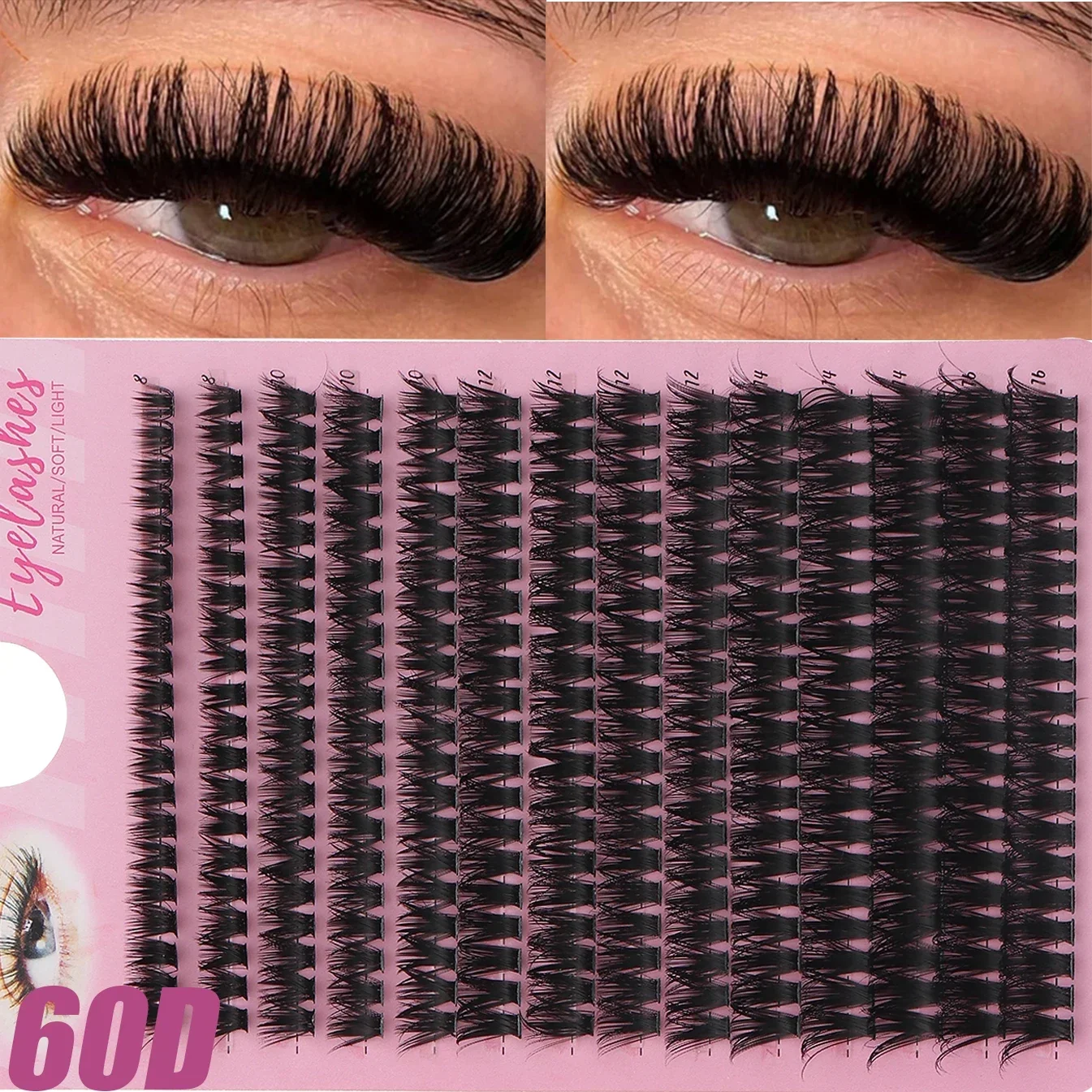 Faux Mink Lash - 60D Multi-Row DIY Cluster Individual Lashes
