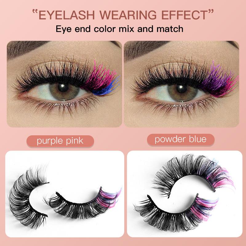 7 Pairs Colorful False Eyelash - Eyelash Extension Volume Lashes ulasan dan harga
