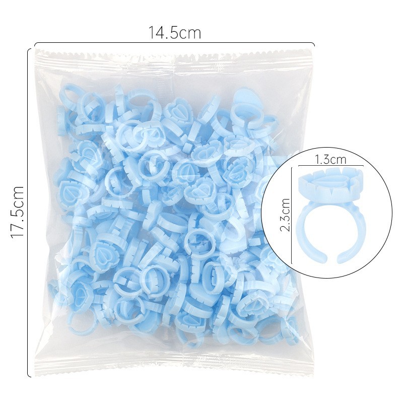 100Pcs Disposable Glue Ring Ho - Eyelash Extension Volume Lashes ulasan dan harga