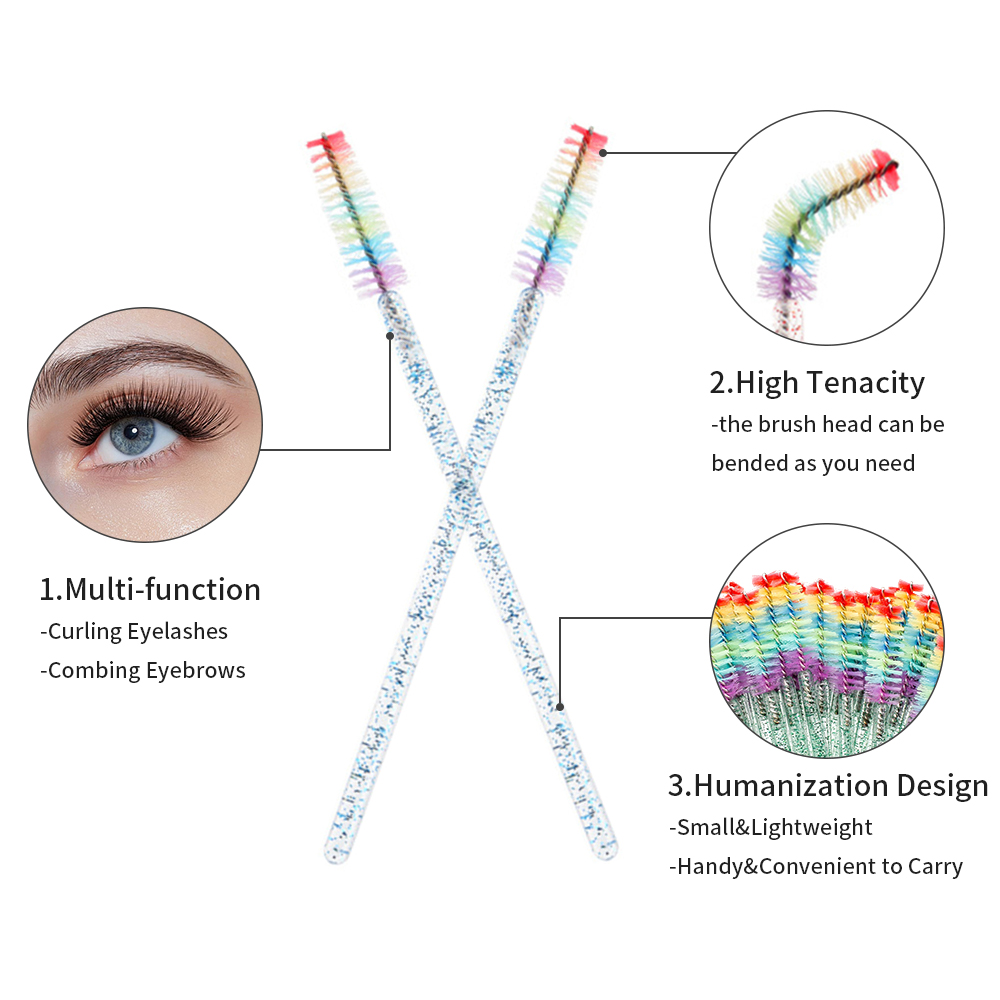 50PCS Rainbow Crystal Eyelash  - Eyelash Extension Review ulasan dan harga