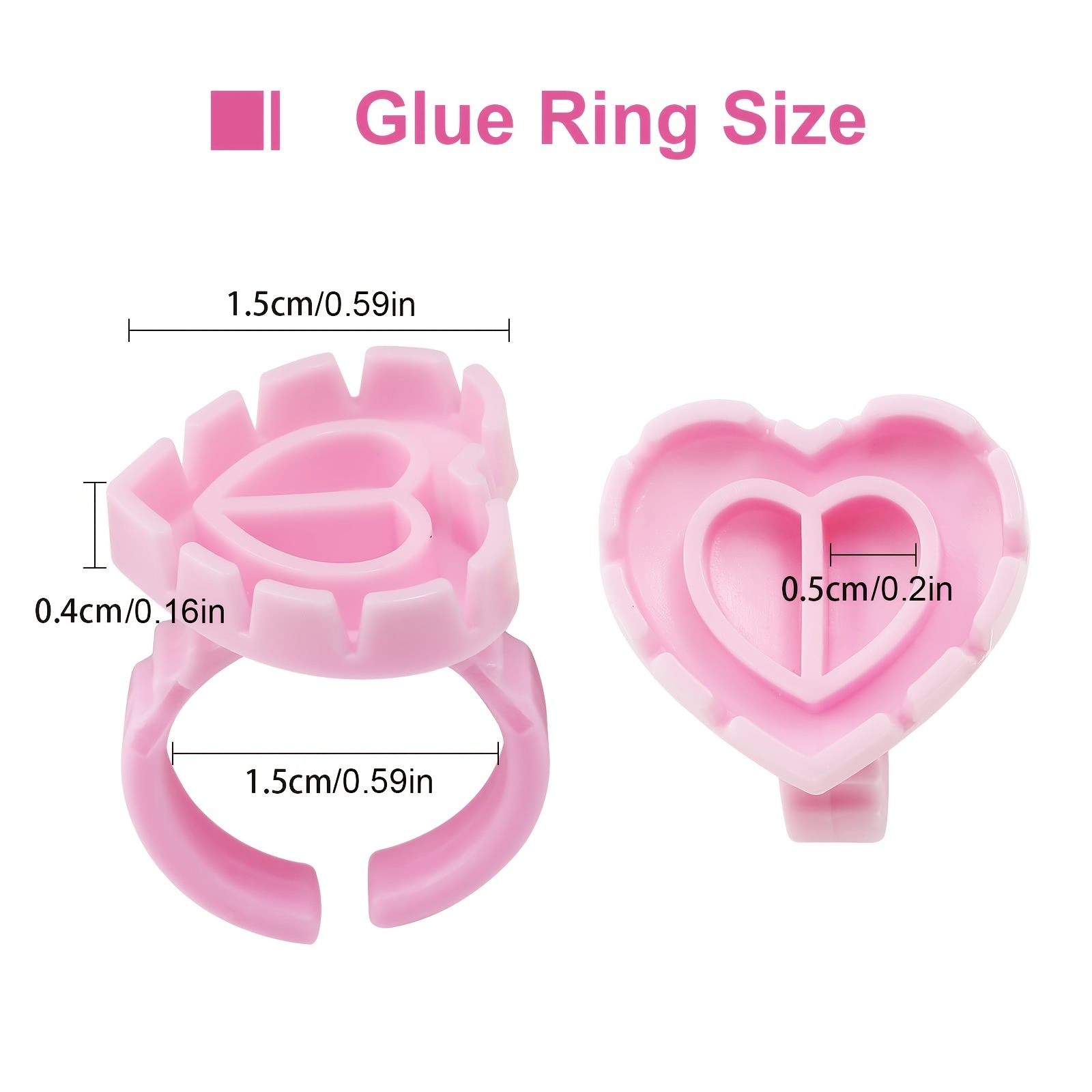100PCSHeart Eyelash Glue Rings - Eyelash Extension Volume Lashes ulasan dan harga