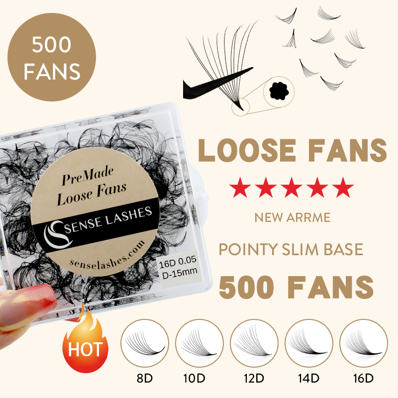 500 Fans Handmade Loose Premad - Eyelash Extension Medium ulasan dan harga