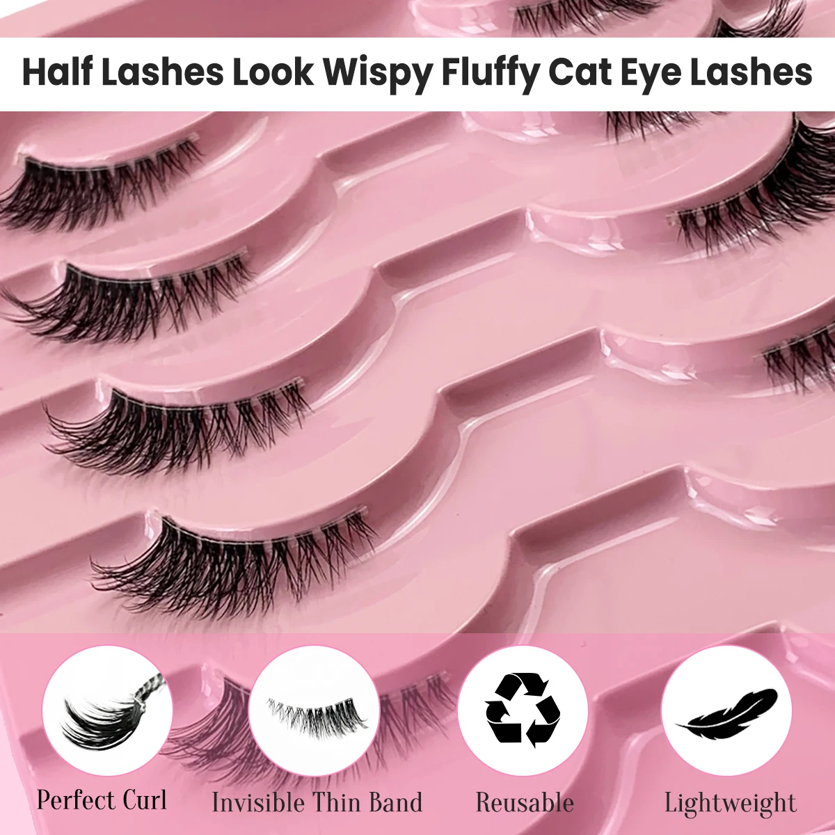 AMSDCN 10 Pairs of 3D Syntheti - Eyelash Extension Medium ulasan dan harga