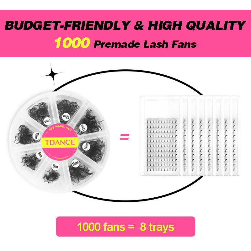 TDANCE 1000 Fans Loose Fan Mix - Eyelash Extension Medium ulasan dan harga